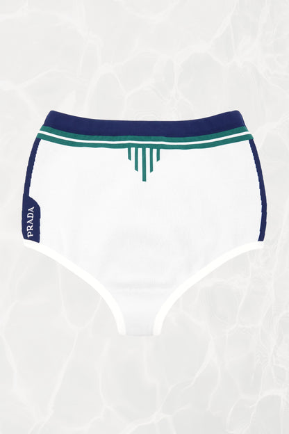 Piqué Knit Intarsia Striped Mini Shorts