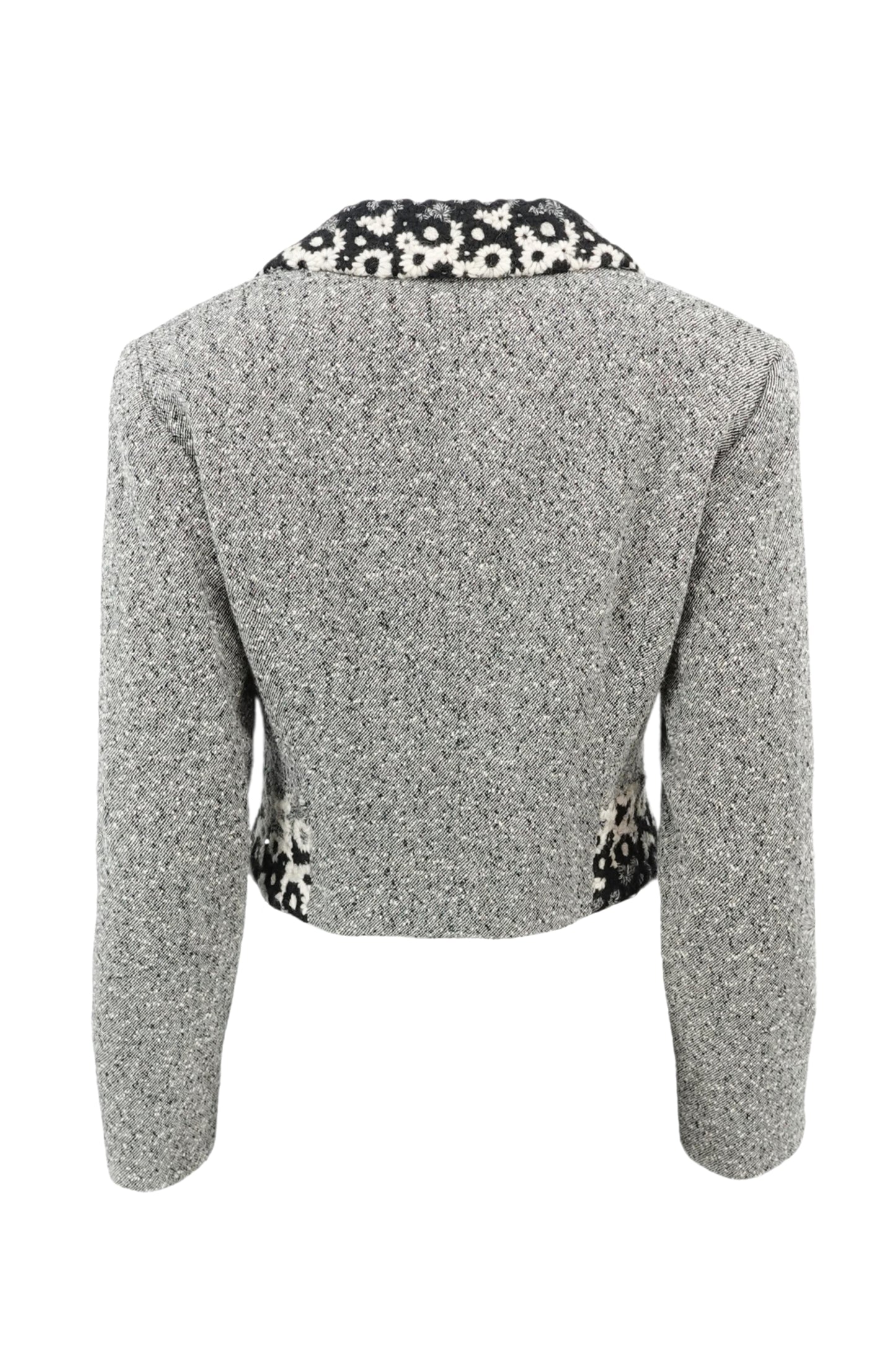 Kenzo Paris gray tweed cropped blazer, three-quarter view — Disco Palma