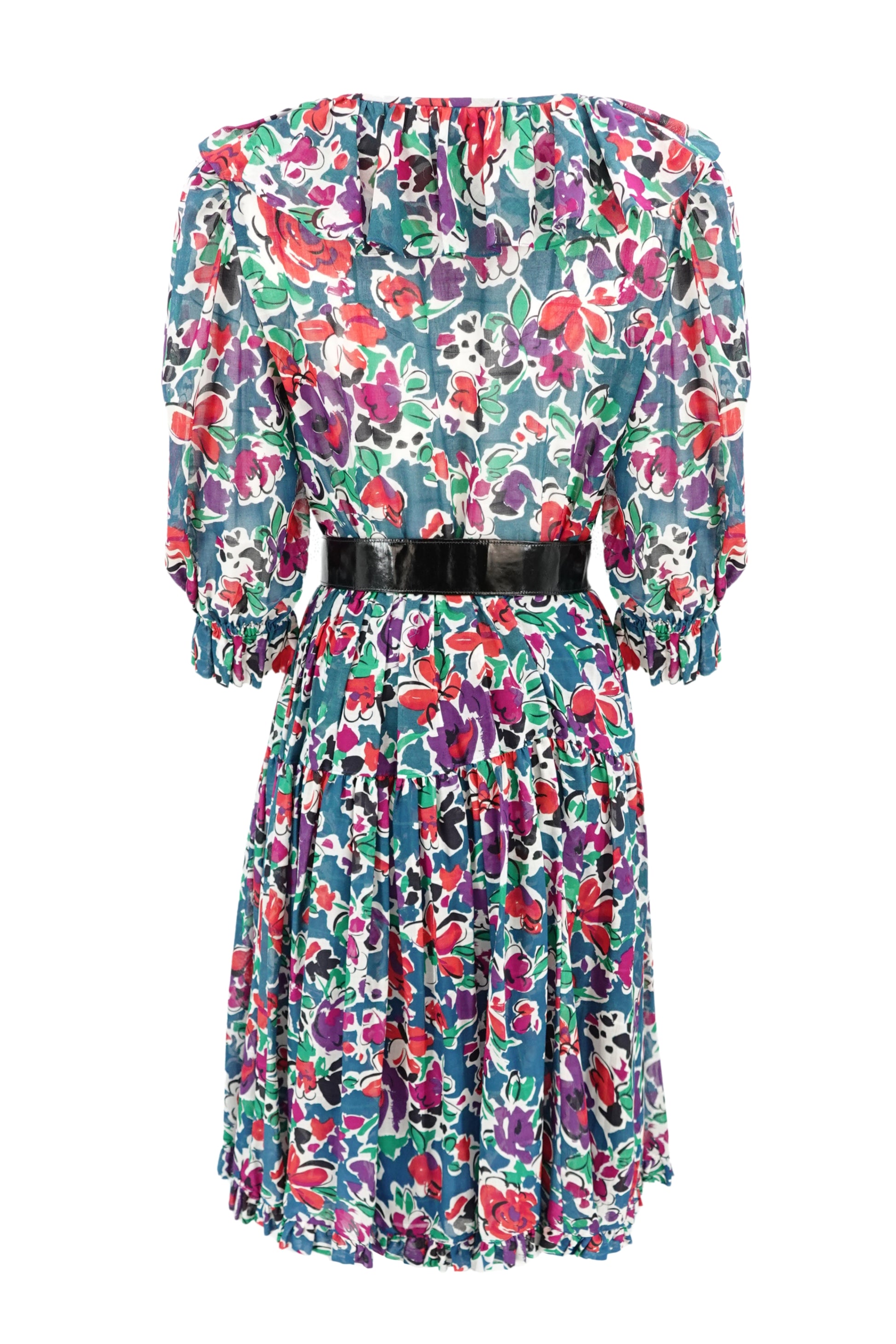 Yves Saint Laurent floral cotton two-piece set, three-quarter view — Disco Palma
