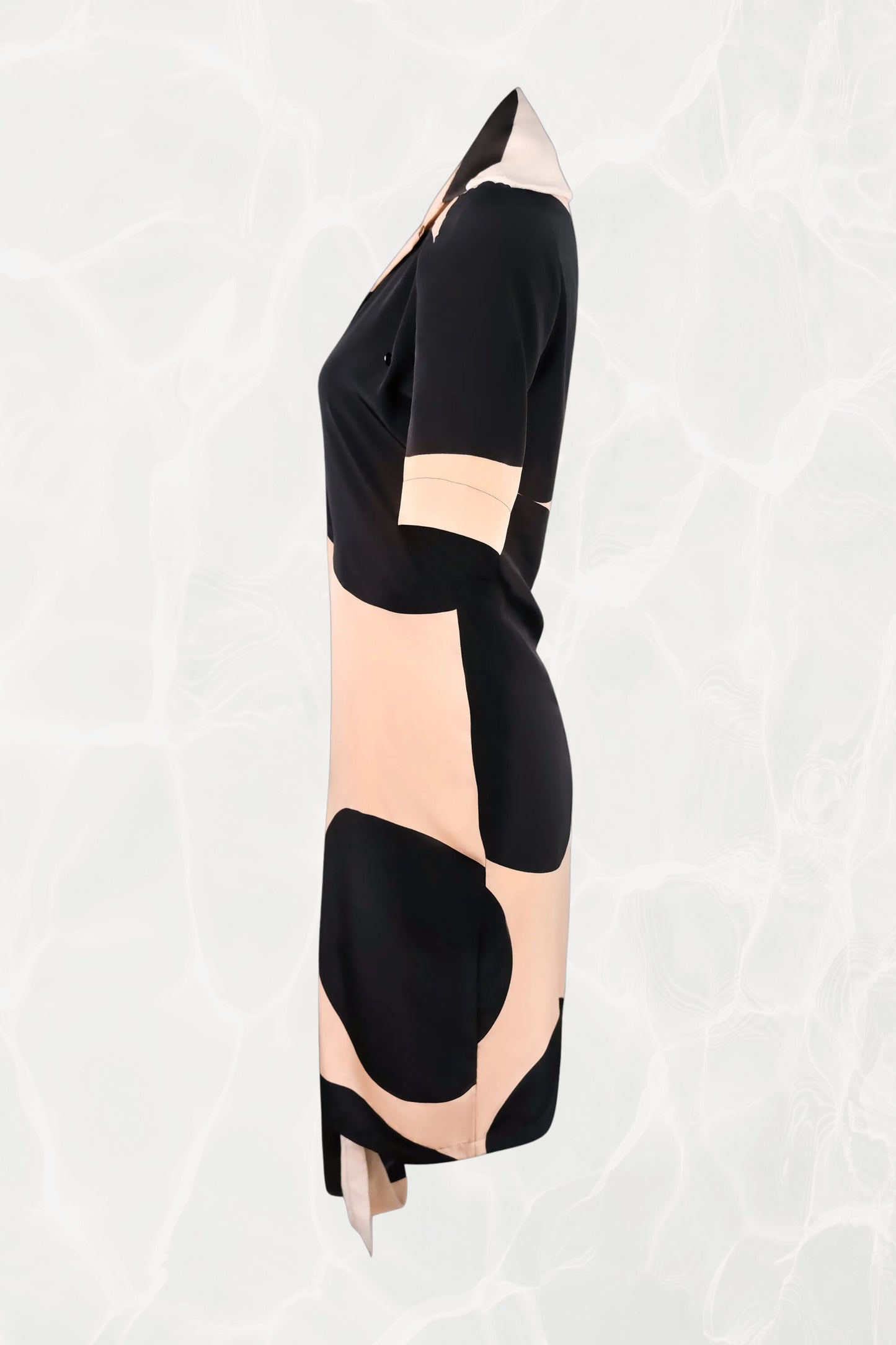 Vintage SS 1999 Asymmetrical Silk Wrap Dress with Polka Dot Motif