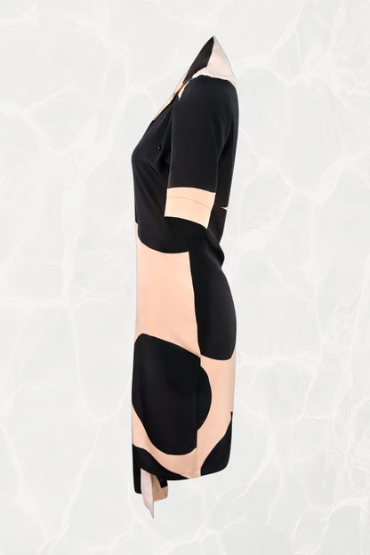 Vintage SS 1999 Asymmetrical Silk Wrap Dress with Polka Dot Motif