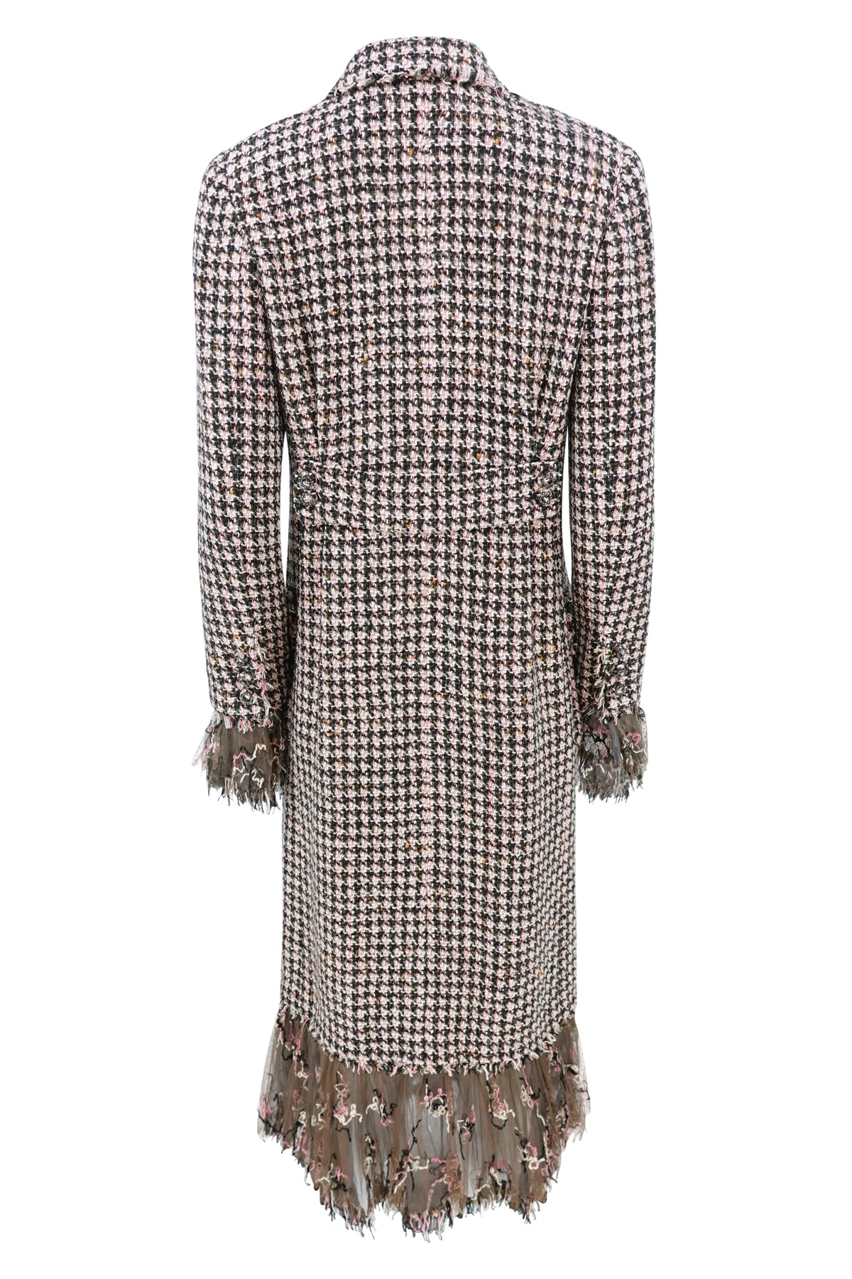 Chanel by Karl Lagerfeld Métiers d'Art Paris-London Fringed Houndstooth Tweed Coat