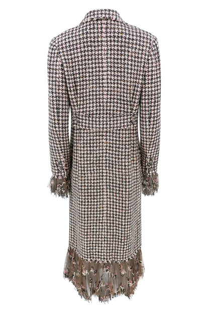 Chanel by Karl Lagerfeld Métiers d'Art Paris-London Fringed Houndstooth Tweed Coat