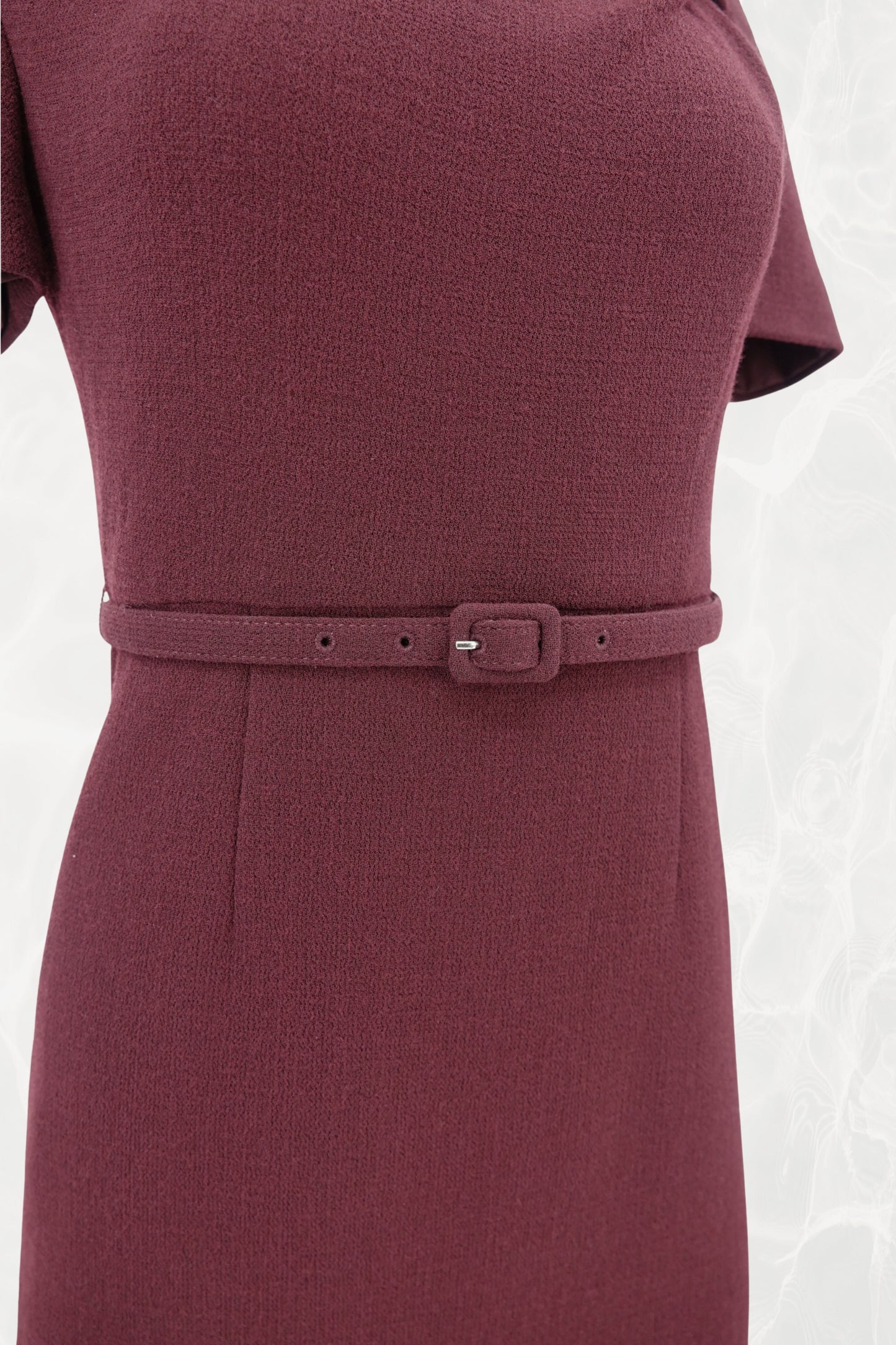 Roland Mouret AW25 Mulberry crepe pencil dress, side view — Disco Palma