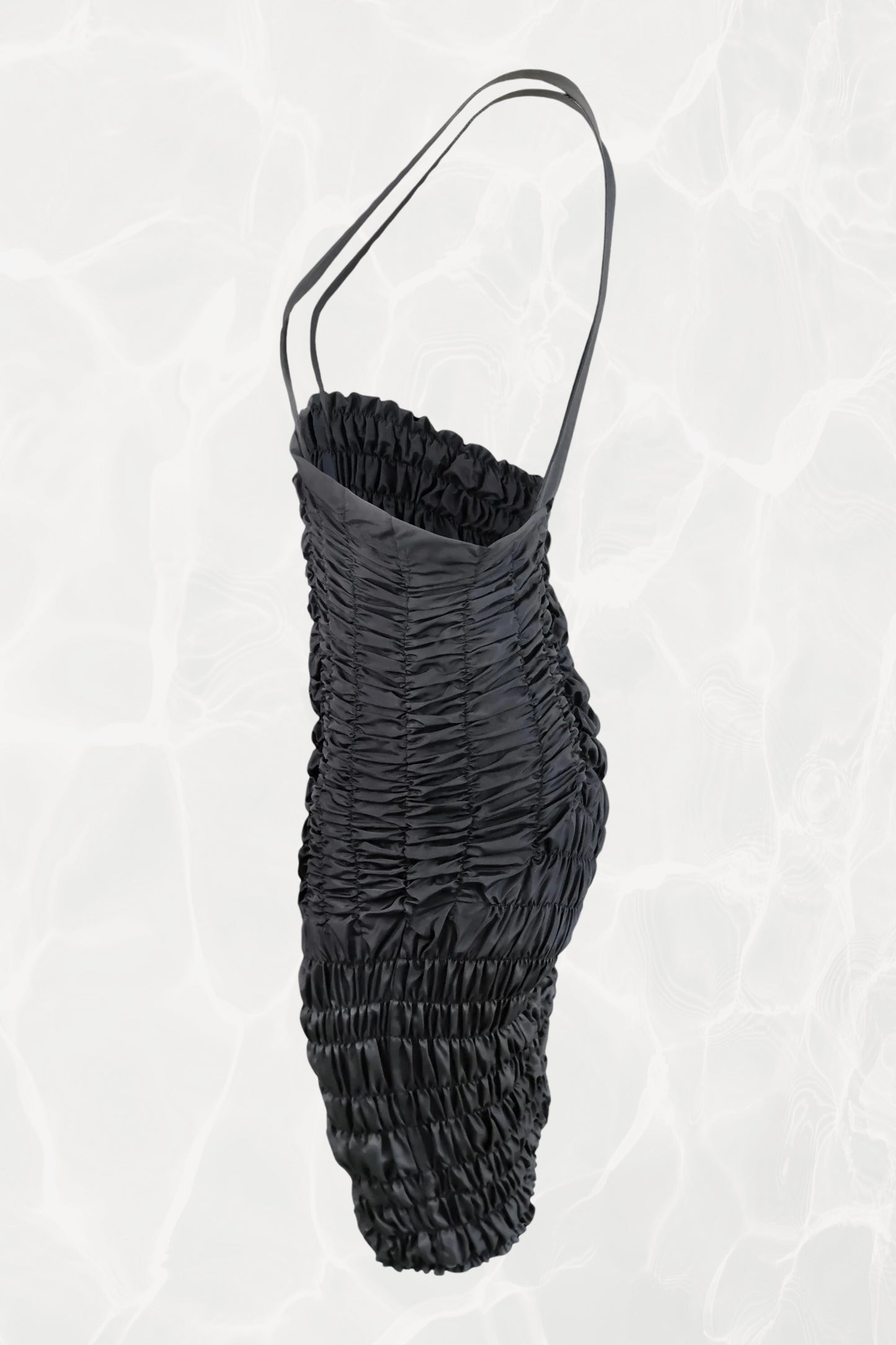 Comme Des Garçons Black Ruched Suspender Dress Circa 1989