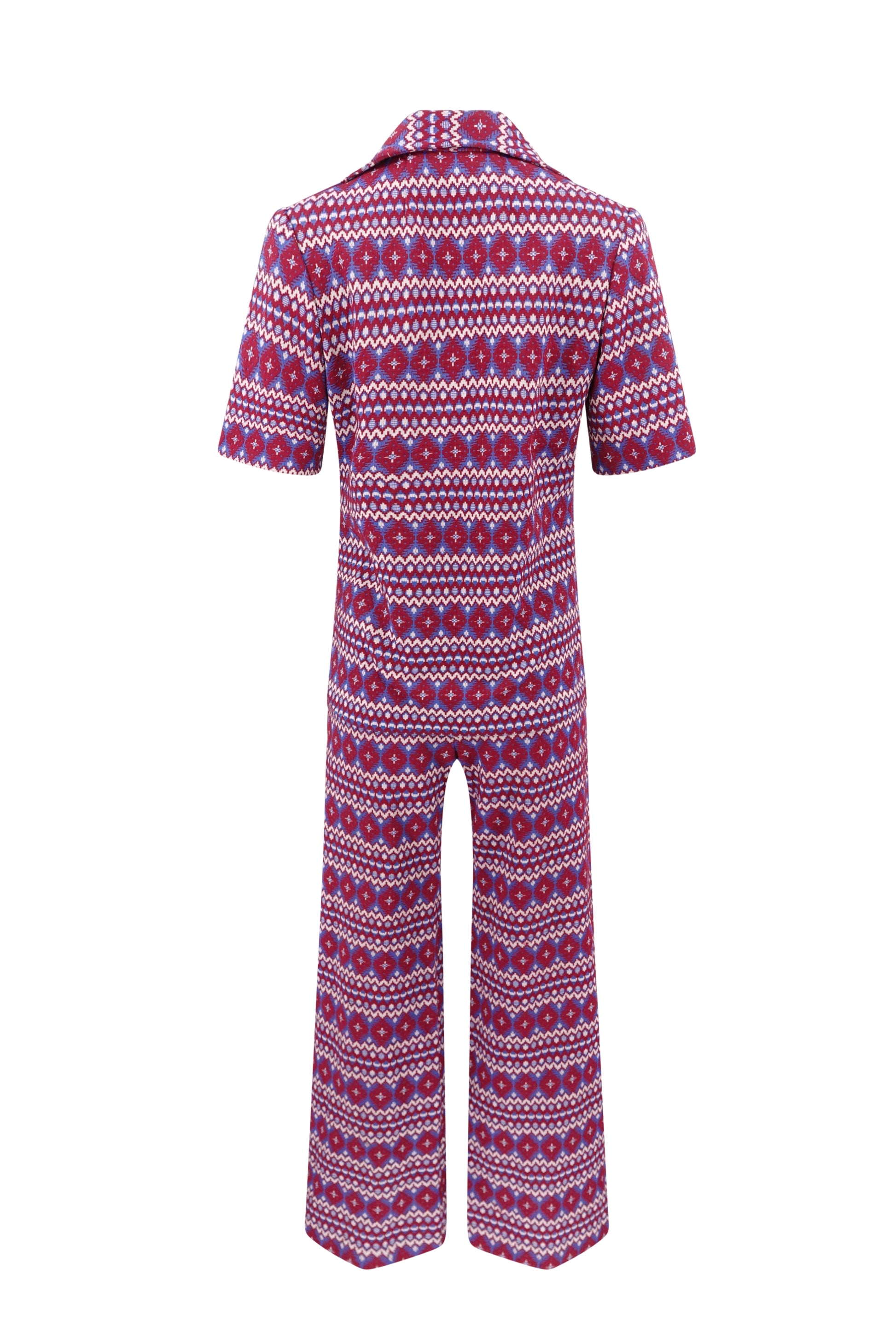 Vintage 1970s Fair Isle knit set, top detail — Disco Palma