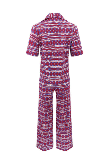 Vintage 1970s Fair Isle knit set, top detail — Disco Palma