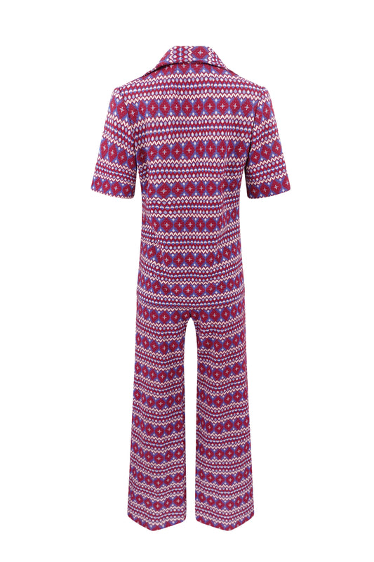 Vintage 1970s Fair Isle knit set, top detail — Disco Palma
