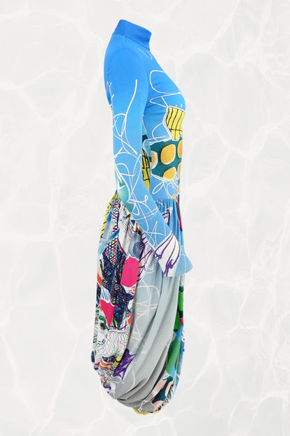 Stella McCartney x Frank Stella Fall 2022 Runway Abstract Art Print Dress