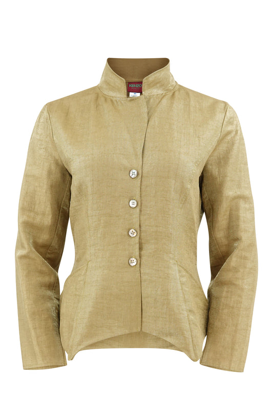 Vintage 1990s Gold Metallic Linen Jacket