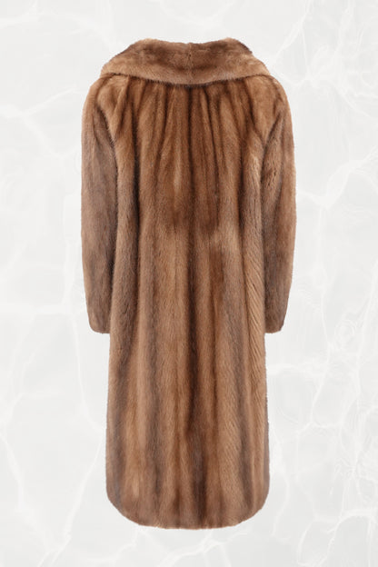 AEM Hurtig Furs  Canadian Mink Coat with Embroidered Silk Lining 1960s - 70s