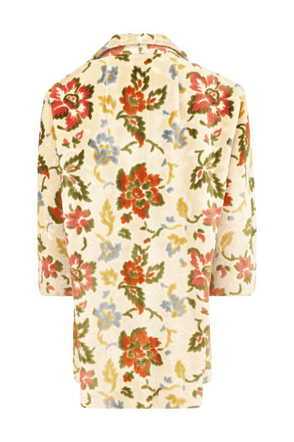 Vintage Late 1960s Floral Chenille Tapestry Coat