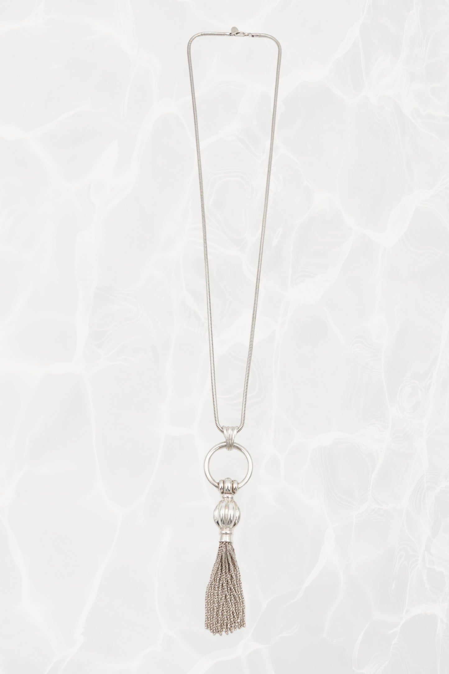 Tiffany & Co. sterling silver ring and tassel pendant necklace, vintage designer jewelry