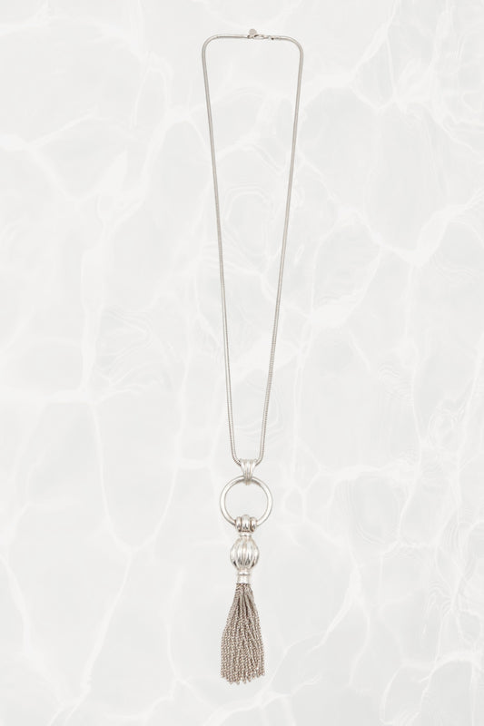 Tiffany & Co. sterling silver ring and tassel pendant necklace, vintage designer jewelry