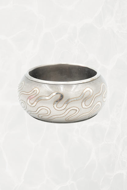 Etched serpentine bangle from India — hero front view