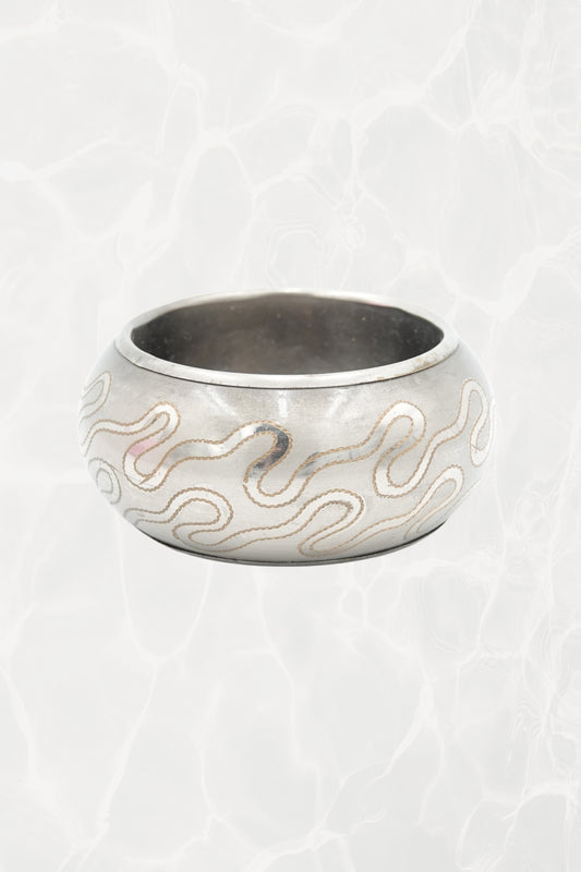 Etched serpentine bangle from India — hero front view