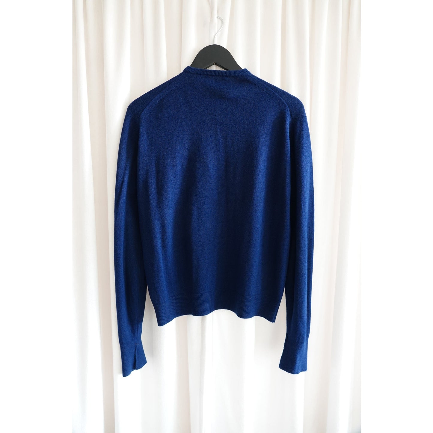 Vintage 1960s Schiaparelli Navy Beaded Polka Dot Cardigan