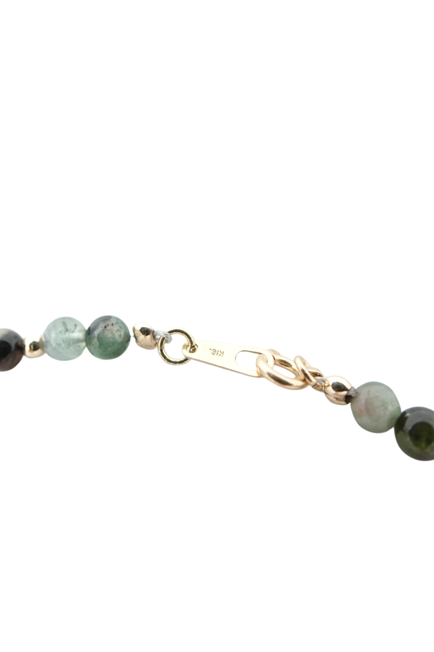 Vintage Rainbow Tourmaline Beaded Necklace with 18k Gold Spacers
