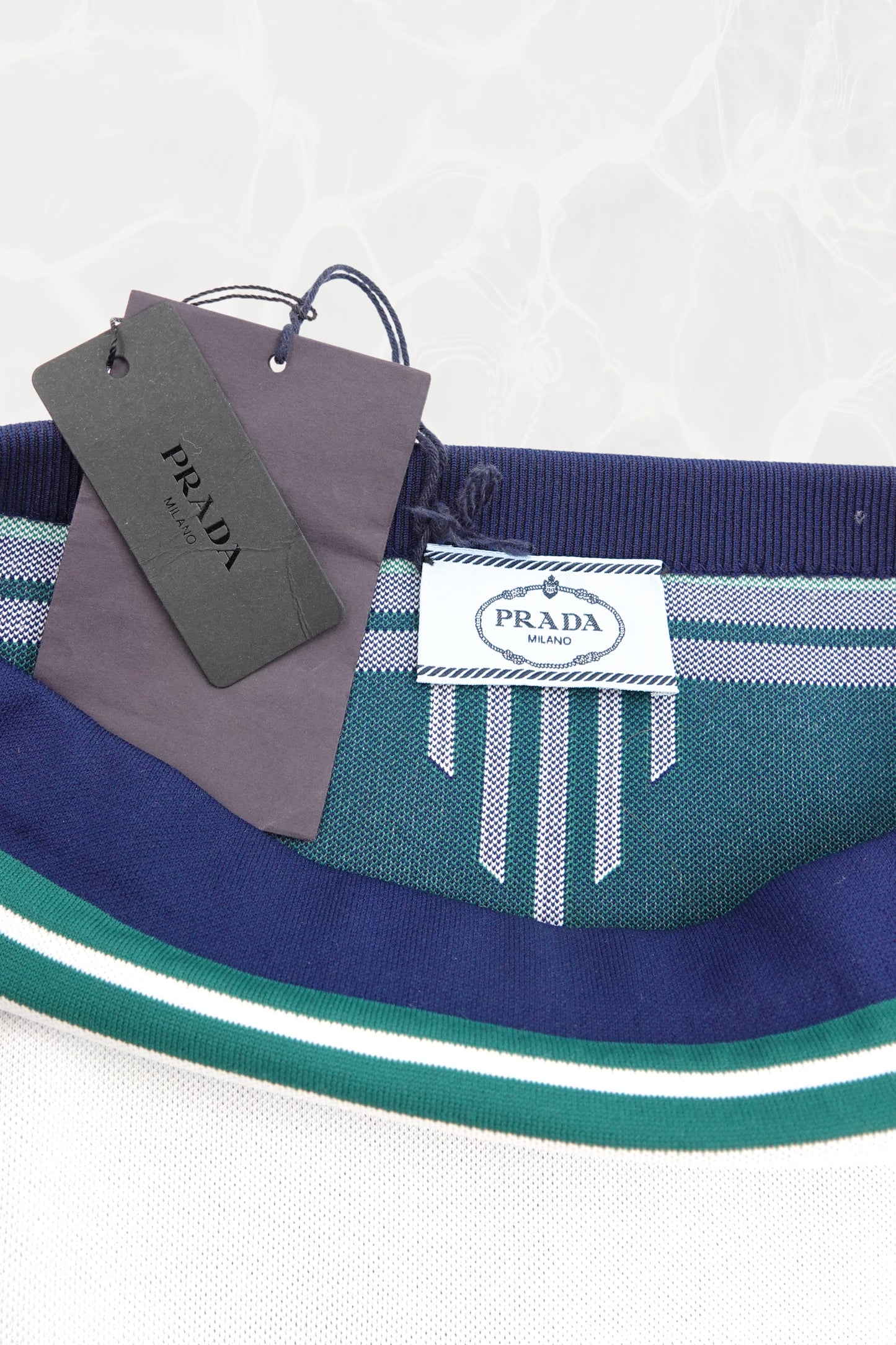 Piqué Knit Intarsia Striped Mini Shorts