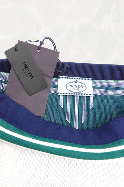 Piqué Knit Intarsia Striped Mini Shorts