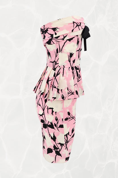 John Galliano for Dior silk bustier and skirt set, three-quarter side view — Disco Palma