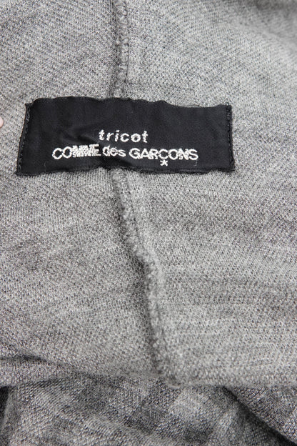 80's Tricot CDG Grey Gingham Wool Blend Plunge Maxi Dress