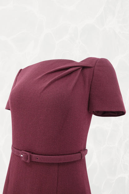 Roland Mouret AW25 Mulberry crepe pencil dress, back view — Disco Palma