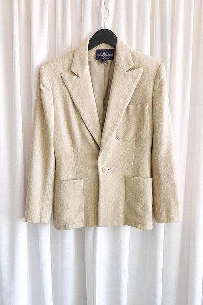 Vintage 1990s 100% Silk Herringbone Blazer