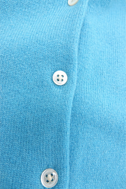 Ralph Lauren Purple Label capri blue cardigan, flat lay detail — Disco Palma