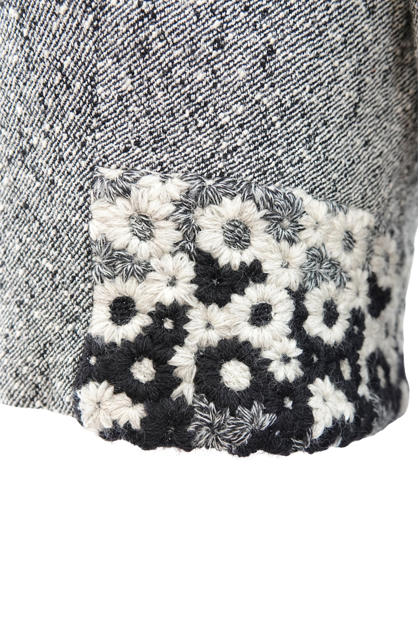 Kenzo Paris gray tweed cropped blazer, back view — Disco Palma