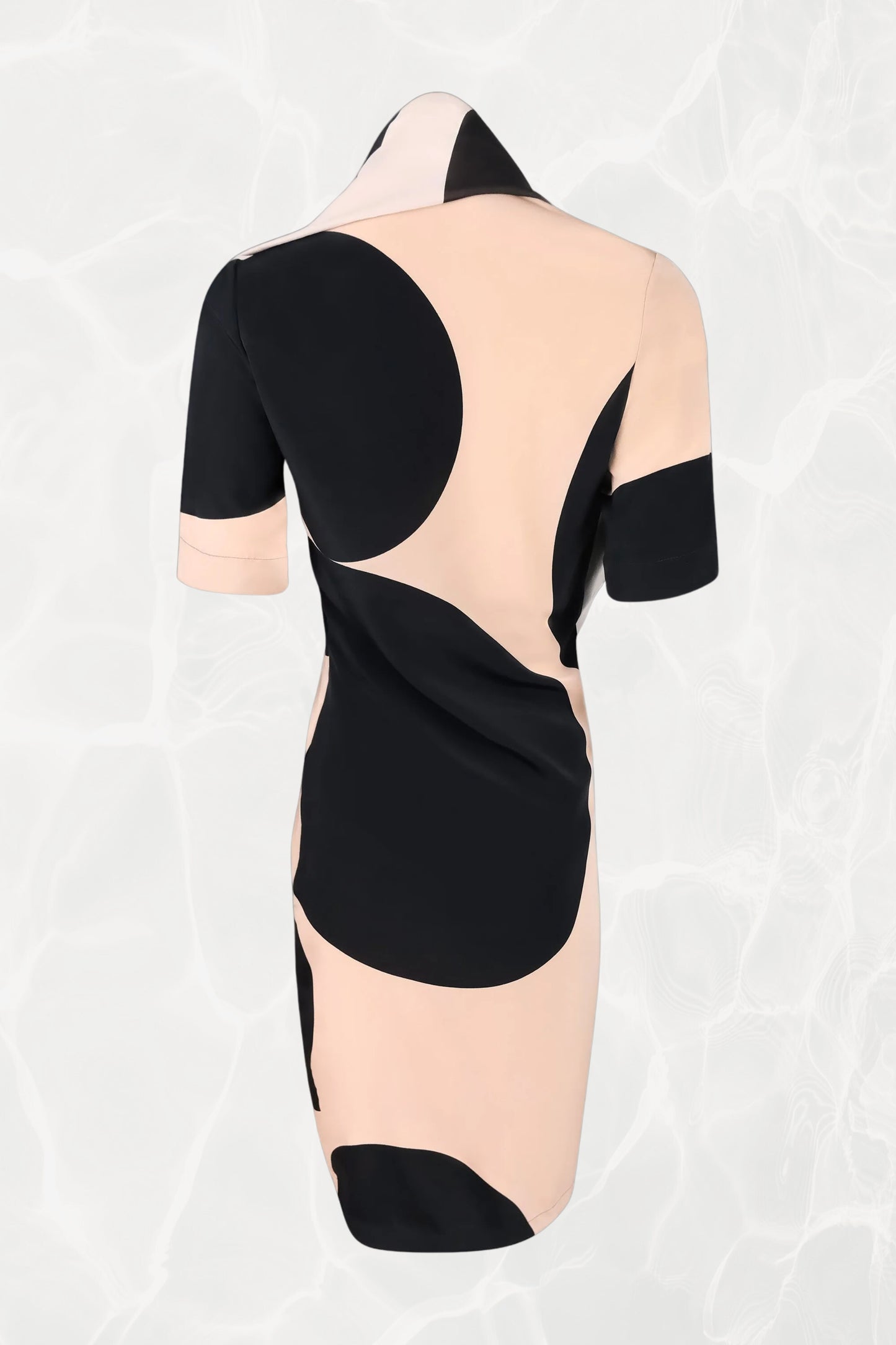 Vintage SS 1999 Asymmetrical Silk Wrap Dress with Polka Dot Motif