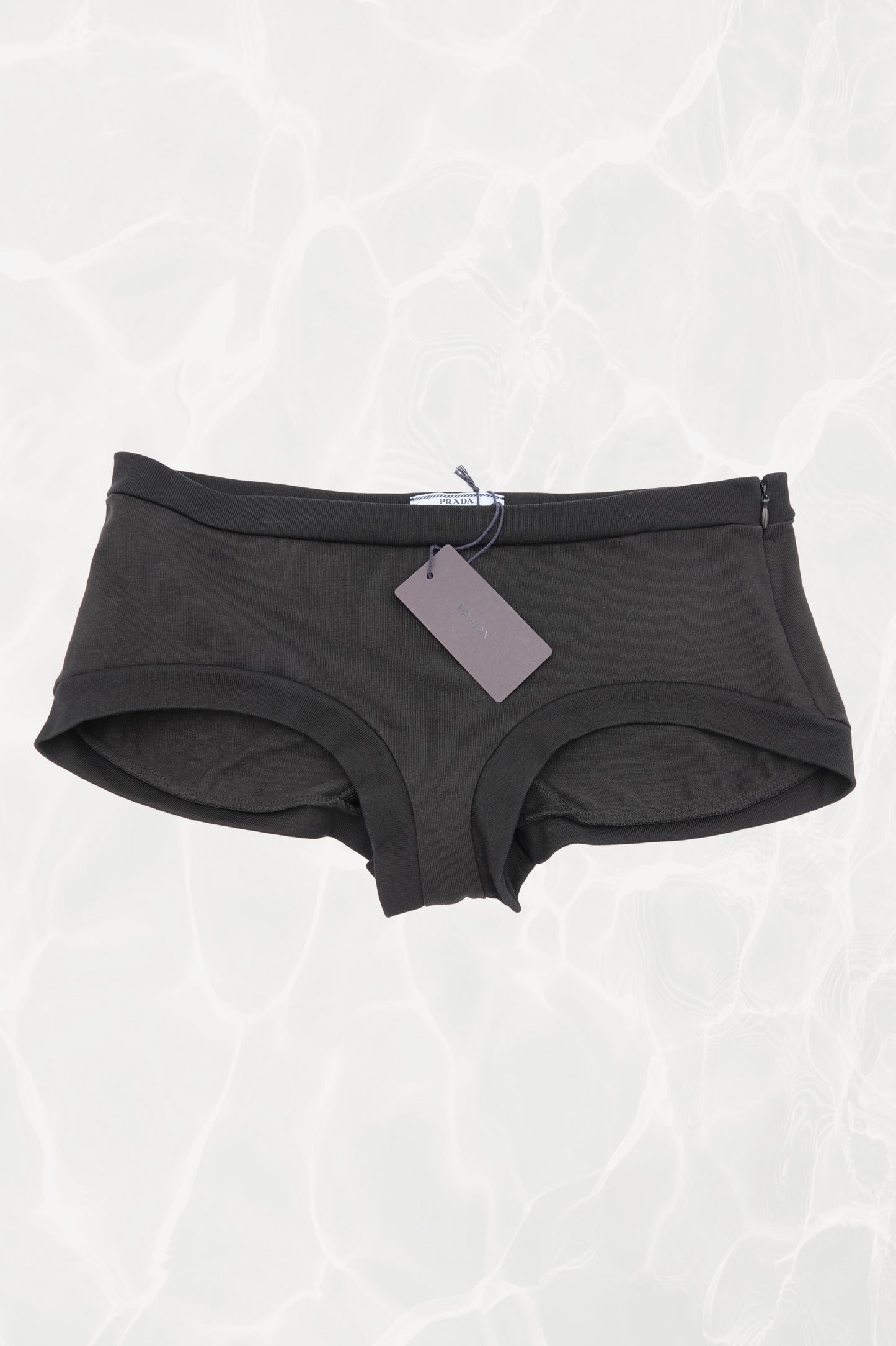 SS19 Black Cotton Mini Shorts