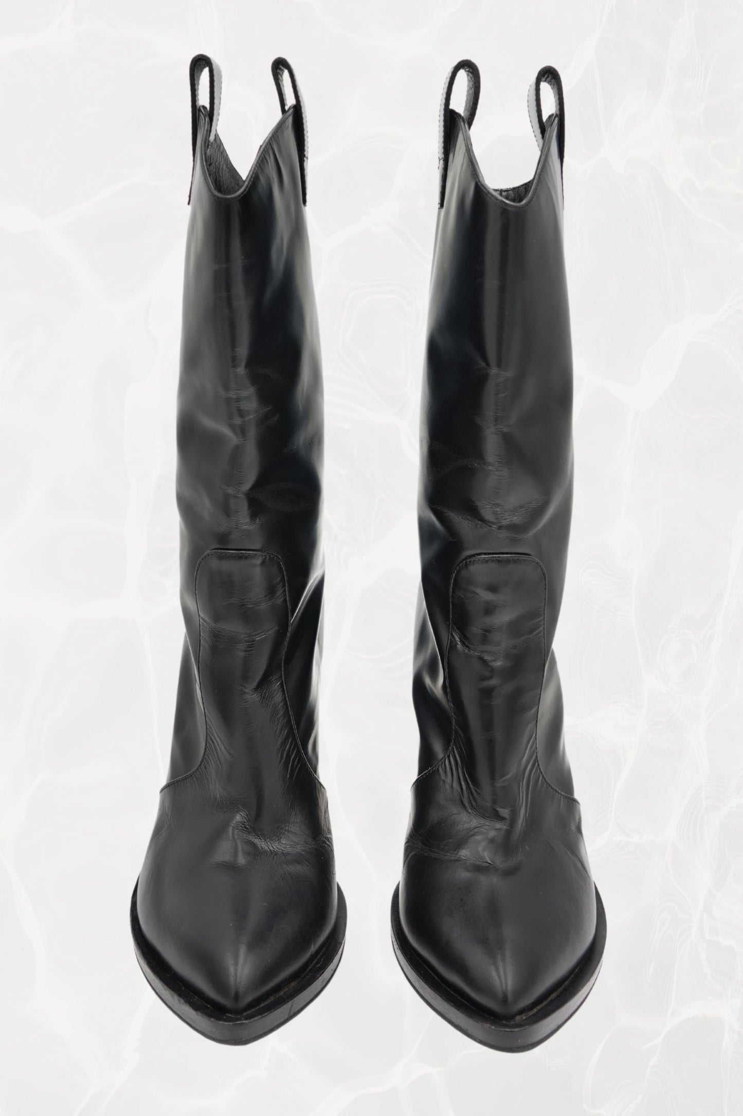 Cowboy Wedge Boots with Gold Hardware Heels