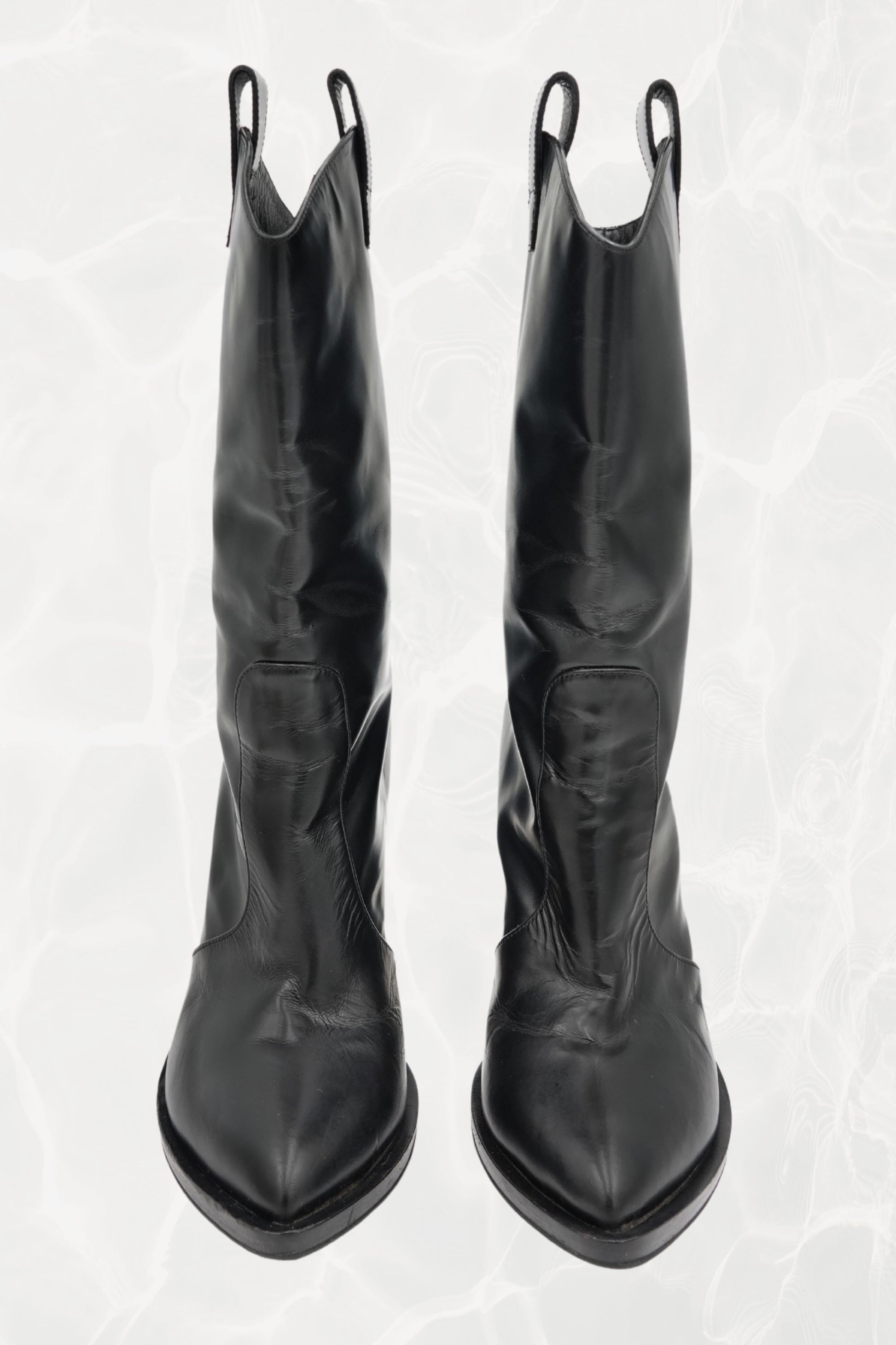 Cowboy Wedge Boots with Gold Hardware Heels