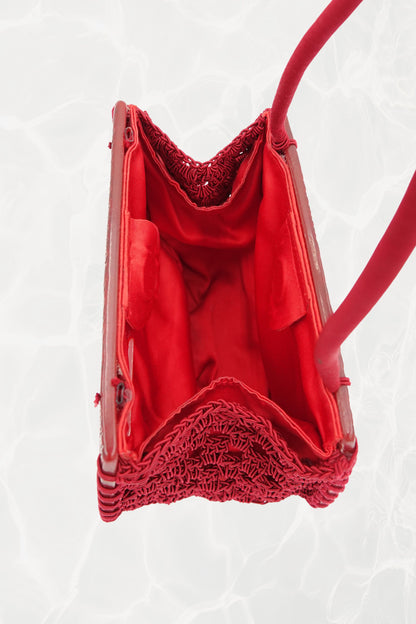 Molded Acrylic & Laced Net Handbag, c. Late 90's - Early 00's