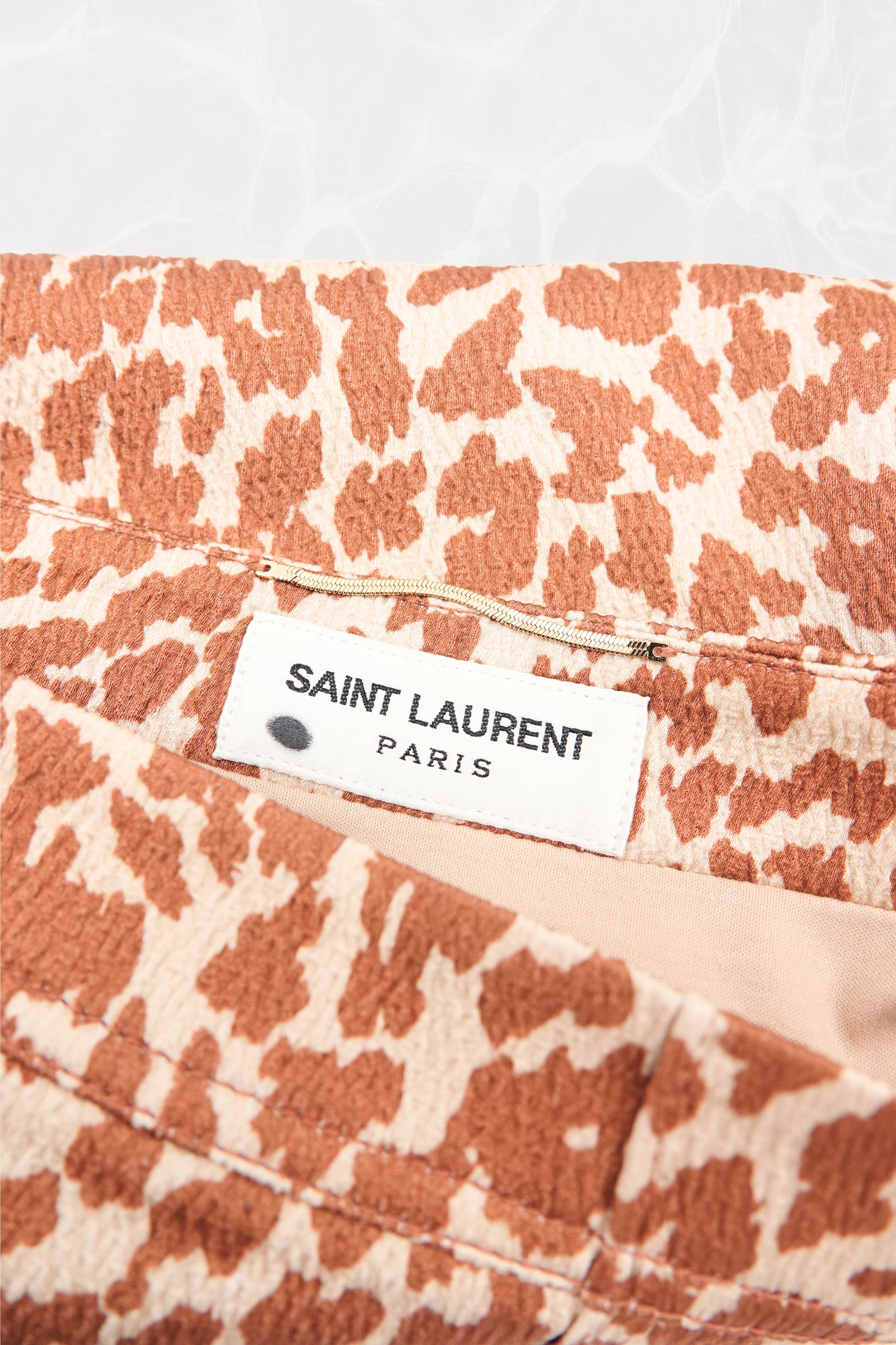 Leopard Jacquard High-Waist Mini Shorts