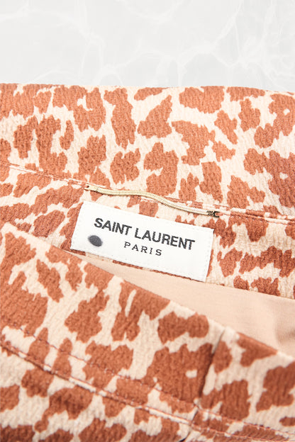 Leopard Jacquard High-Waist Mini Shorts