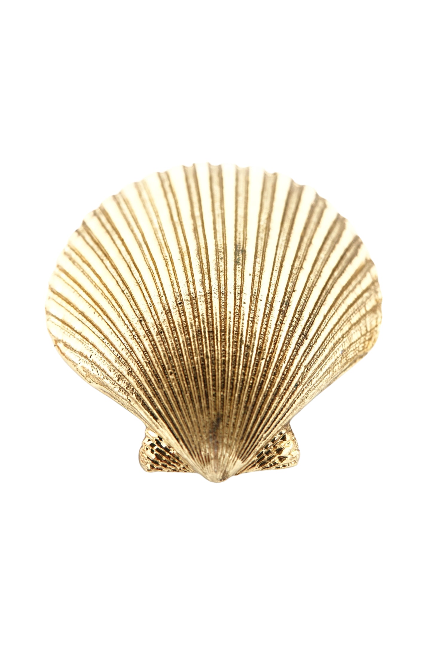 Vintage 1980s Gold-Tone Scallop Shell Clip-On Earrings