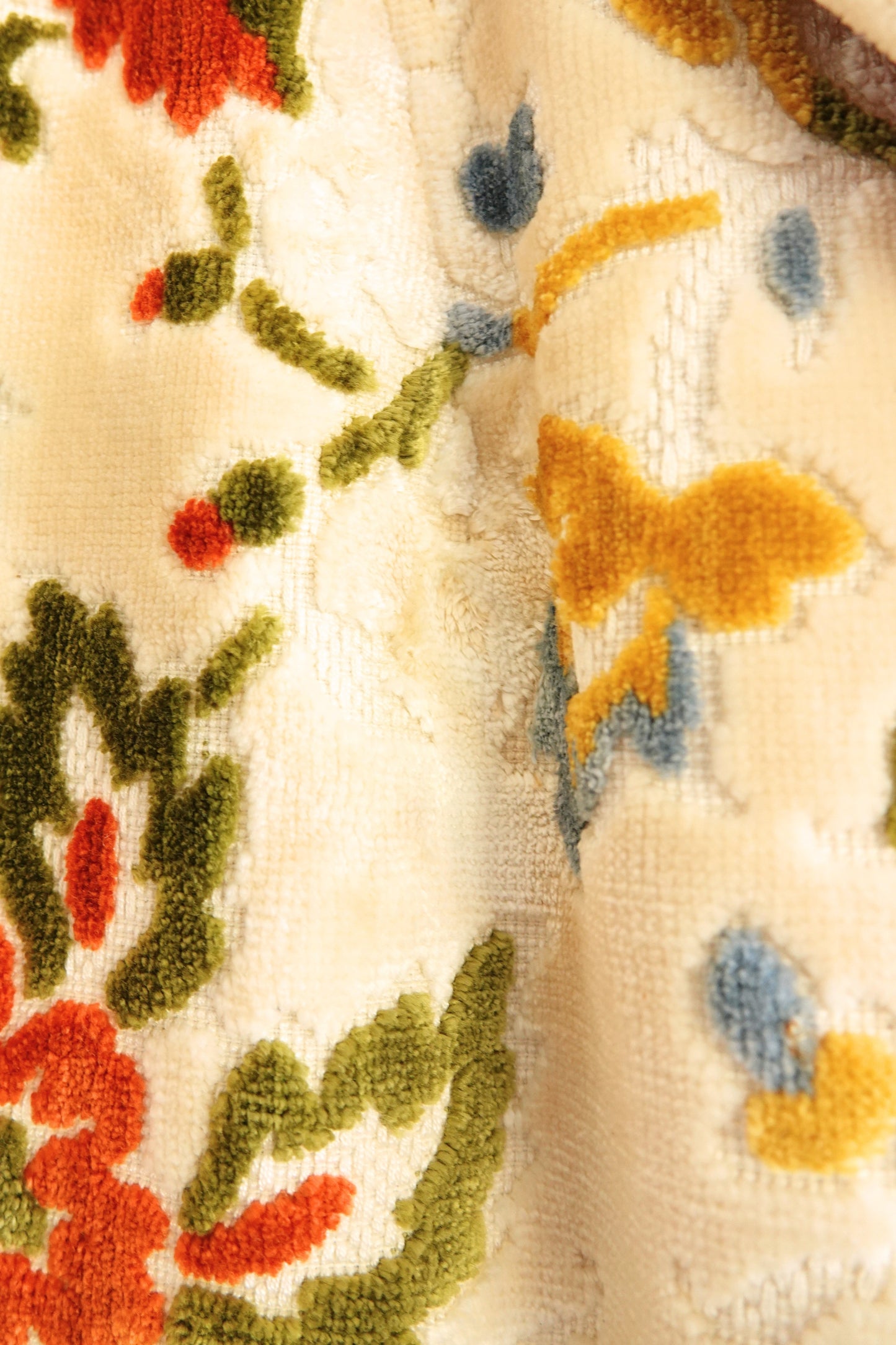 Vintage Late 1960s Floral Chenille Tapestry Coat
