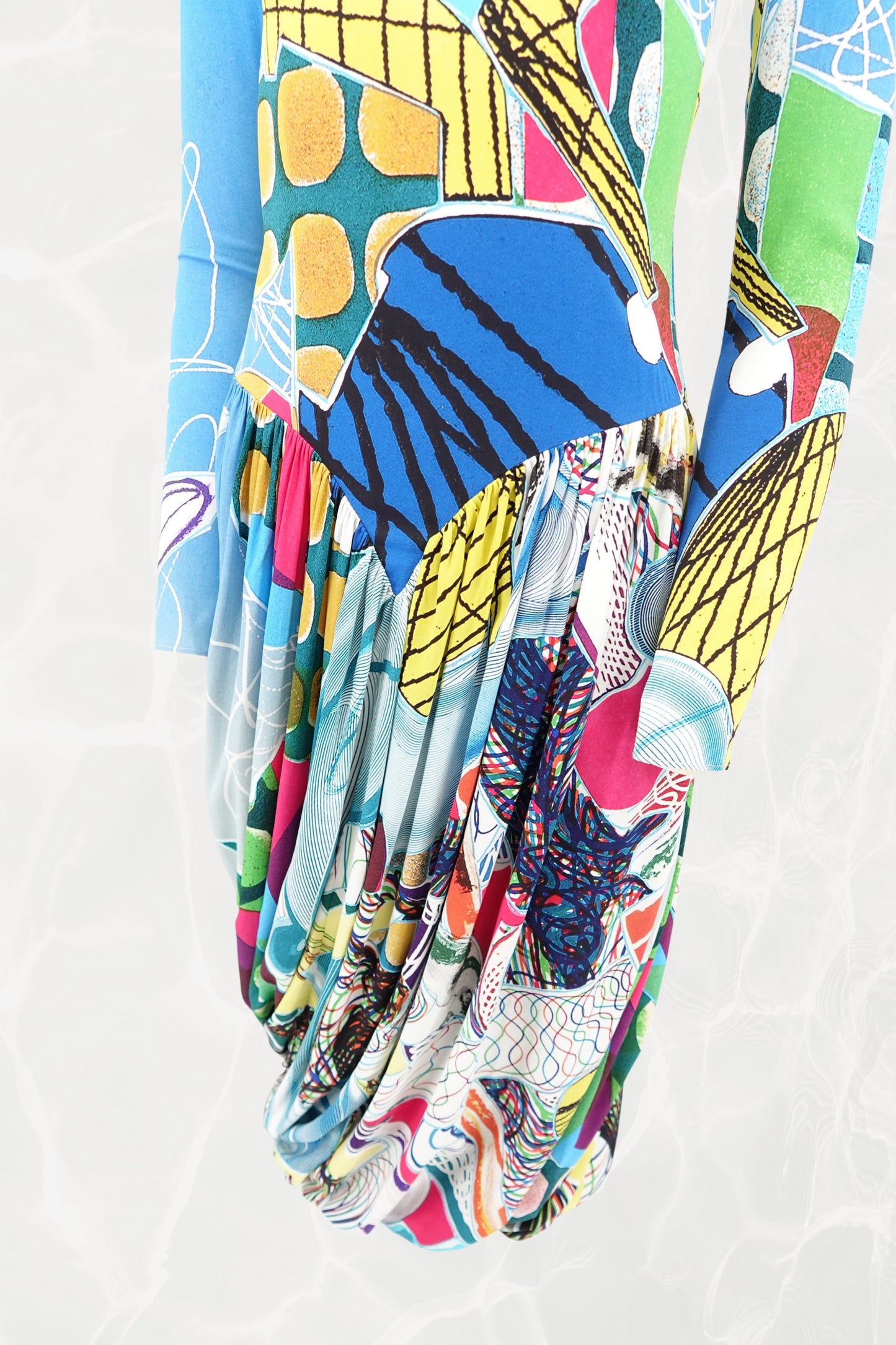Stella McCartney x Frank Stella Fall 2022 Runway Abstract Art Print Dress