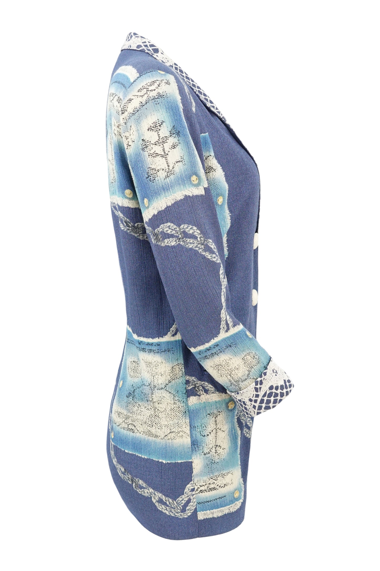 Vintage Late 1980s "World Wide Design" Novelty Print Crepe Blazer
