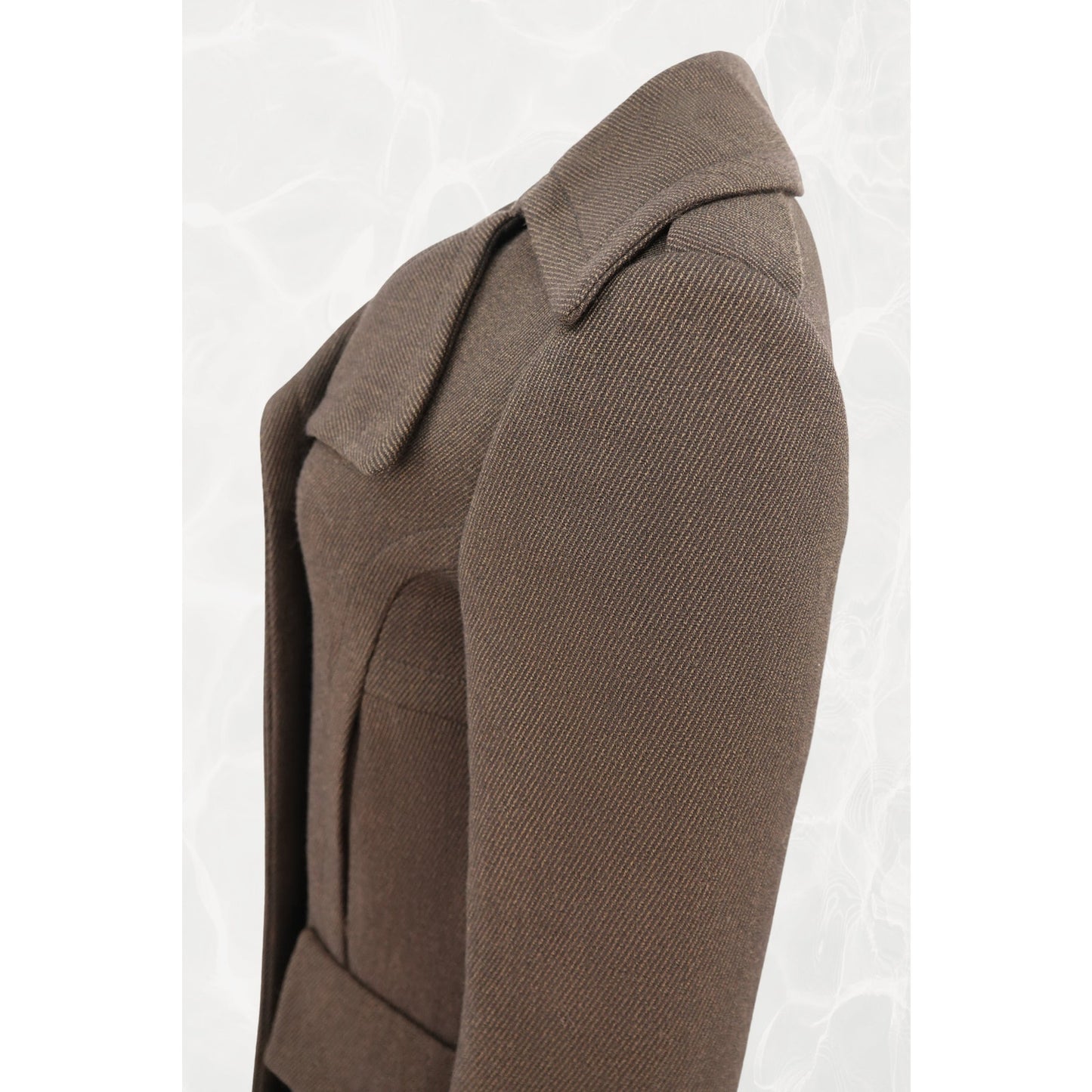 Tom Ford for Gucci FW1996 Architectural Twill Coat, Gold G Oversized Hardware