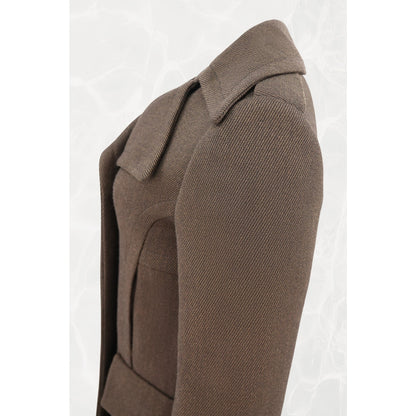 Tom Ford for Gucci FW1996 Architectural Twill Coat, Gold G Oversized Hardware