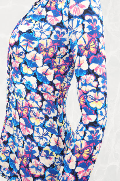SS22 Two-Piece Fluorescent Floral Pant Set