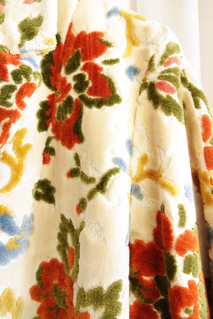 Vintage Late 1960s Floral Chenille Tapestry Coat