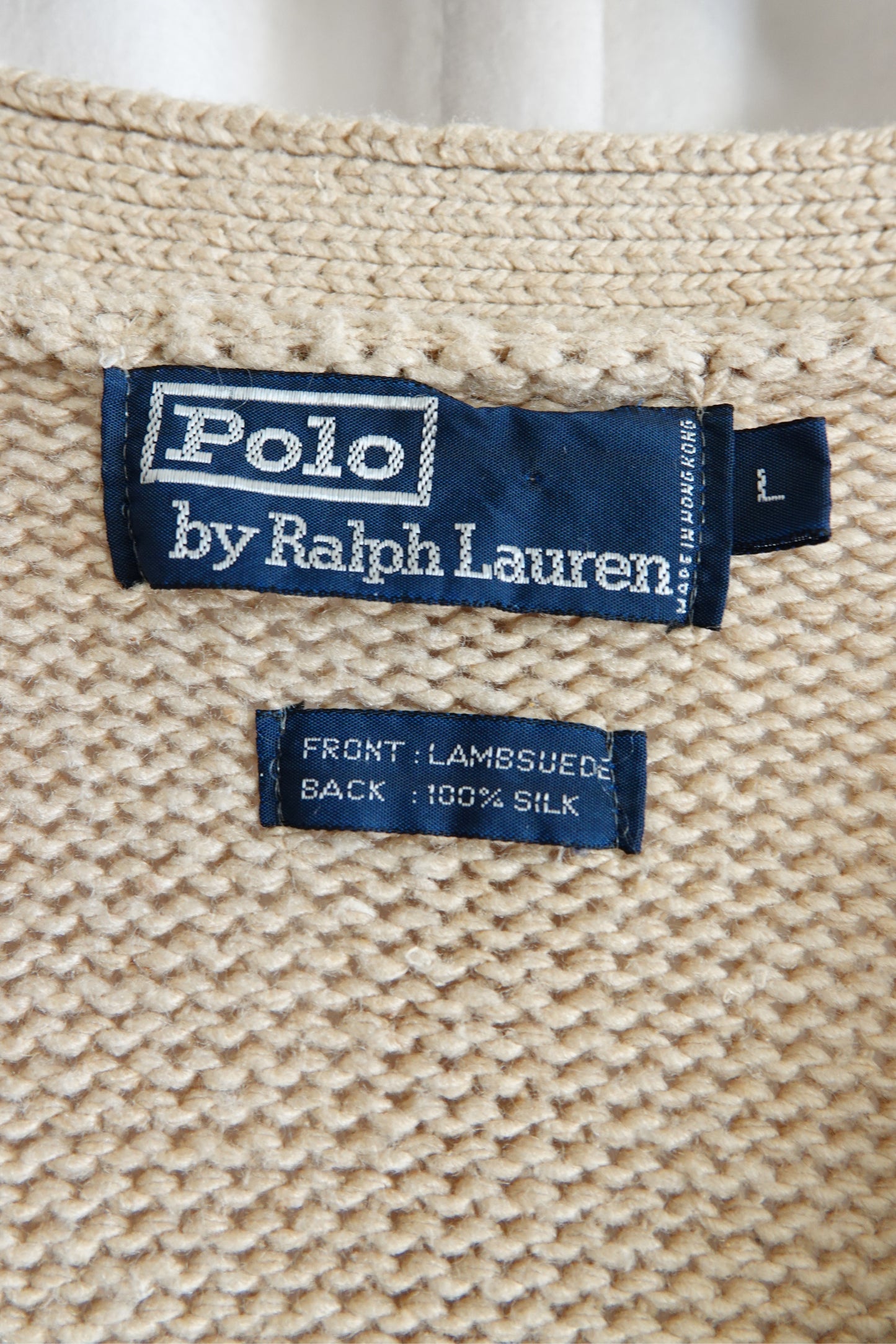 Vintage Polo Unisex 1989 Lambsuede & Silk Knit Cardigan