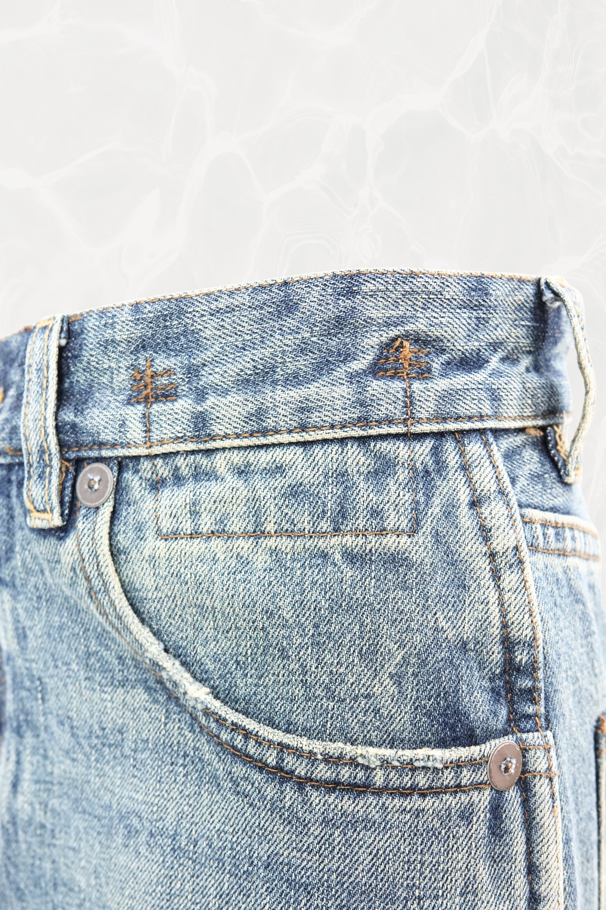 R13 skirt, center back slit with raw frayed edges — Disco Palma