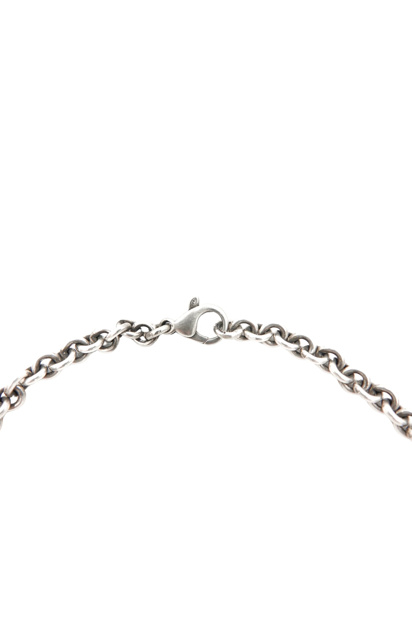 Vintage Sterling Silver Double-Link Chain Necklace with Faceted Citrine