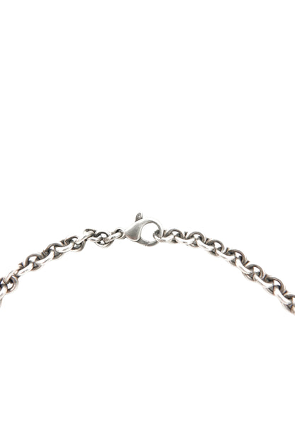 Vintage Sterling Silver Double-Link Chain Necklace with Faceted Citrine