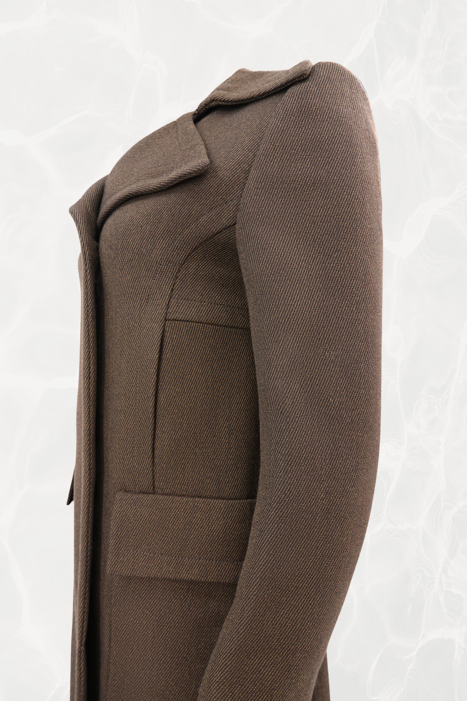 Tom Ford for Gucci FW1996 coat, front panel curved seam detail — Disco Palma